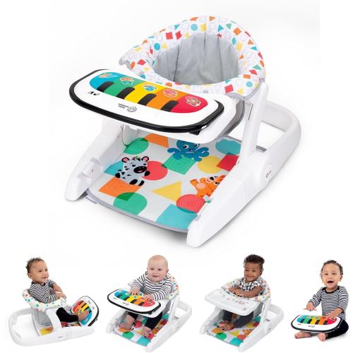 Baby Einstein 4-in-1 Kickin' Tunes Learn-to-Sit Music & Language Floor Seat, with 2 Positions and Detachable Kick Piano, Ages 4 Months and Up