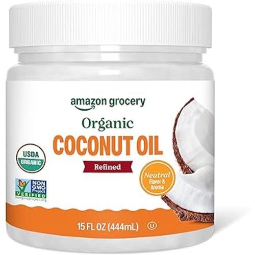 Amazon Grocery, Organic Refined Coconut Oil, 15 Fl Oz (Previously Amazon Fresh, Packaging May Vary)