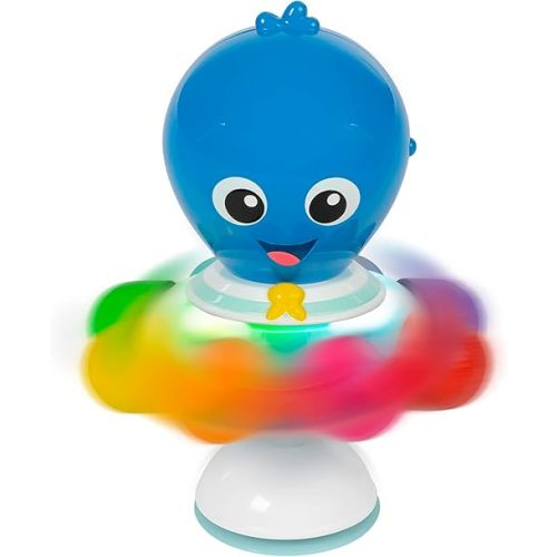 Baby Einstein Ocean Explorers Opus Spin & Sea Suction Toy for Highchair, Lights & Vibrant Colors, Ages 3 Months and up