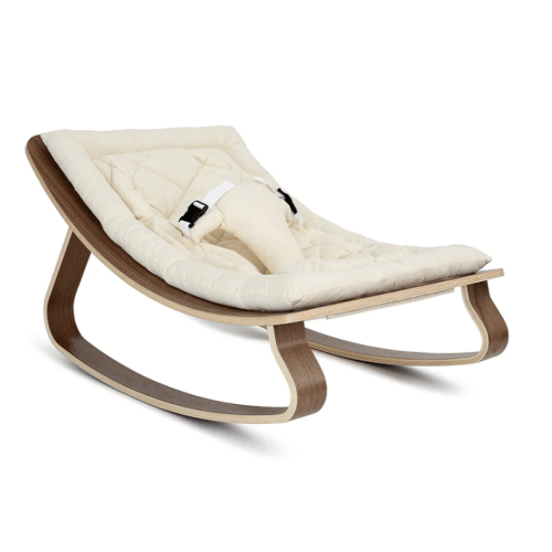 Charlie Crane LEVO Baby Rocker - Organic Milk, Walnut