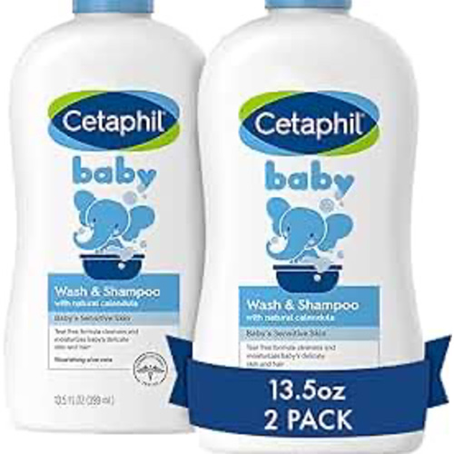 Cetaphil Baby Wash & Shampoo, 13.5oz Pack of 2, Hypoallergenic, Gentle Enough for Everyday Use, Soap Free