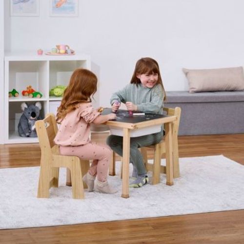 Avenlur Cordia Wooden Kids Activity Table and Chair Set – Natural Finish, Toddler & Preschool Learning Furniture