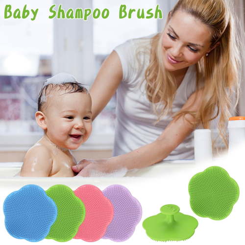 4Pcs Baby Bath Brush, Yannianjz babyBath Brush, Silicone Infant Scalp Brush for Cradle Cap, Gentle Shampoo Brush for Infants, Soft Bristle Bath Tool forbabyHair Care and Massage