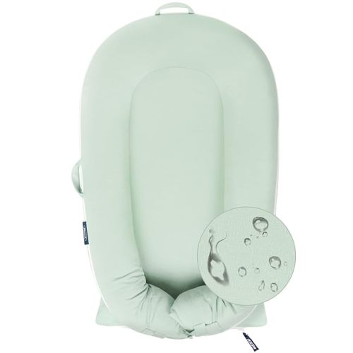 Organic Replacement Cover with Waterproof Pad | Premium Quality Spare Cover Certified Organic Cotton | Protects Against leaks | [Fits Dockatot Deluxe + Docks] (Cover Only) (Pistacho Green)