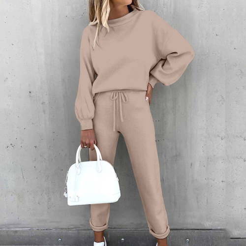 jsaierl Sweatsuit Sets for Women 2 Piece Long Sleeve Sweatshirt Top and Jogger Pants Fall Activewear Lounge Sets Loose Fit Workout Sets Matching Tracksuit