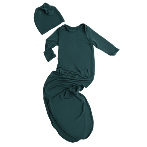 Knotted Baby Gown and Hat