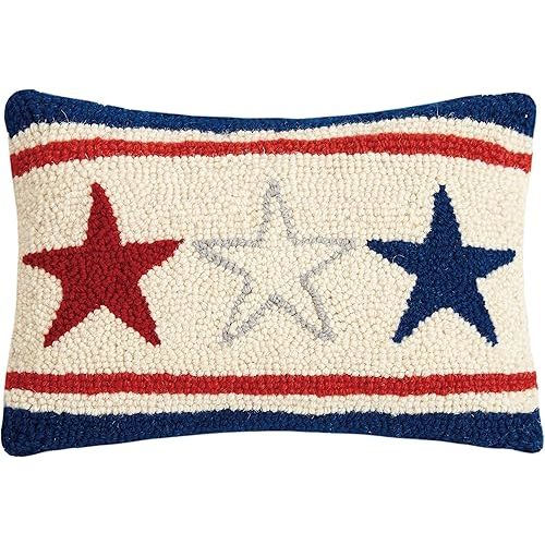 Peking Handicraft Hook Pillow, red/Blue/White