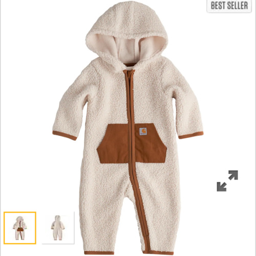 Kids' Long Sleeve Zip-Front Sherpa Coverall (Baby) | Sherpa Lined Clothing and Gear | Carhartt