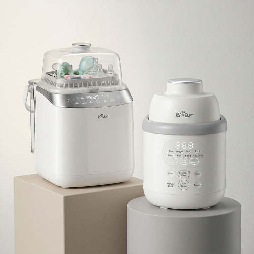 Bear Bottle Washer Pro and Bear NutriEase Stainless Steel Baby Food Maker Bundle