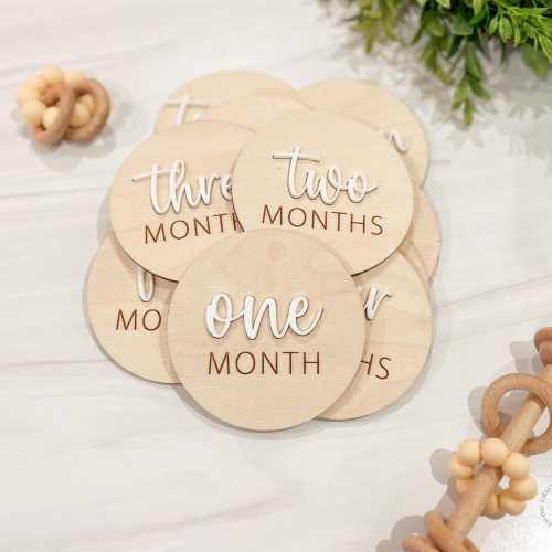 Wooden Baby Milestone Discs | White Acrylic Month Markers