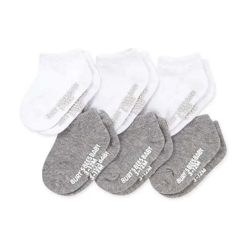 Burts Bees - 6Pk Organic Cotton Solid Heather Grey Baby Socks
