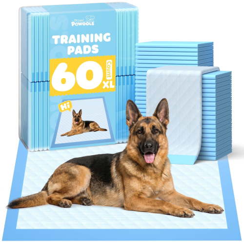 Powools Puppy Pads, 36"×30", 60 Count, Large Dog Pee Pads for Training, Super Absorbent Disposable Potty Pads, Leak Proof, Quick Dry, Odor Control, Indoor Use