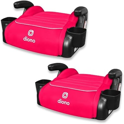 Diono Connect3 R Backless Booster Pack of 2, Slim Fit 3-Across in Many Mid-Sized Sedans and SUVs, for Children from 40-120 lbs., Lightweight with Cupholder, Pink Cotton Candy