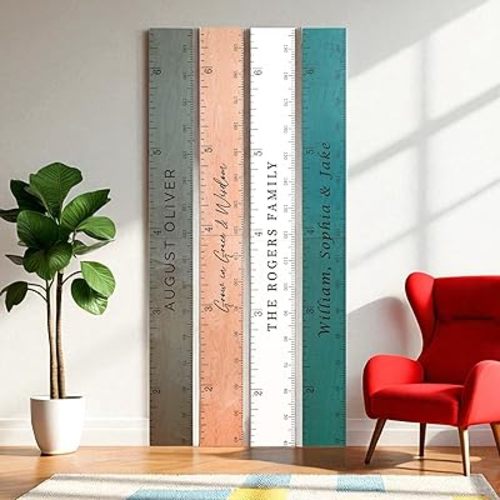 Headwaters Studio Personalized Wooden Growth Chart for Kids – Wall Height Ruler for Child Growth Tracking – Wooden Height Chart for Boys & Girls, Nursery & Home Decor Multiple Sizes & Colors