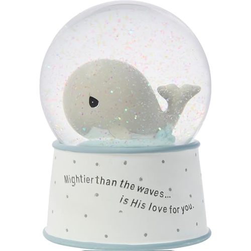 Precious Moments Mightier Than the Waves Brahms' Lullaby Whale Musical Resin/Glass Snow Globe, One Size, Multicolor