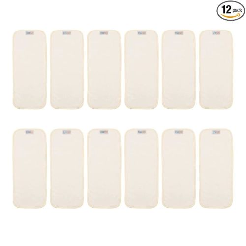 ALVABABY 12PCS Cloth Diaper Inserts/Reusable Washable 3-Layers Super Soft Inserts for Cloth Diapers Covers 12X