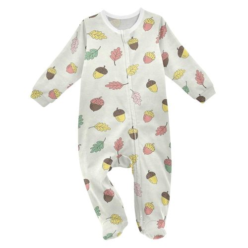 Baby One-Piece Footies Long Sleeve Rompers Zipper, Baby Bodysuit Cotton Clothes for Boys Girls 0-24 Month