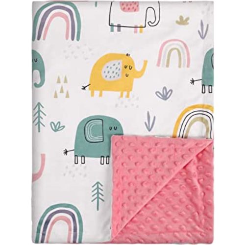 Soarwg Kids Baby Blanket Unisex Newborn, Super Soft Comfy Pink Elephant Blankets, for Toddler Baby Nursery Bed Blankets Stroller Crib Shower Gifts, 30 x 40 Inch