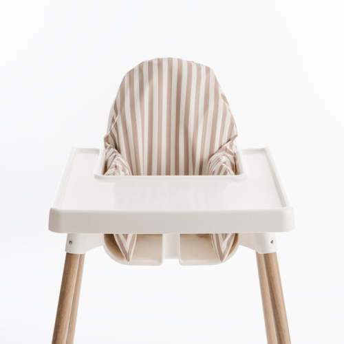 Wipeable Cushion Cover for IKEA Antilop Highchair - Taupe Stripes - AZEbabydream