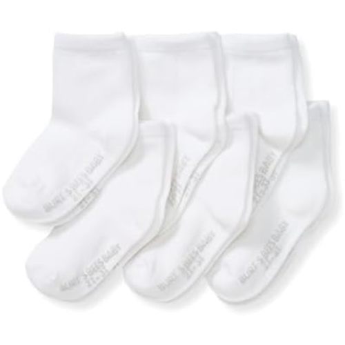 Burt's Bees Baby Organic Ankle & Crew Socks with Non-Slip Grips, 6-Pack