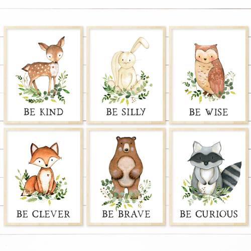 Boy Woodland Nursery Print, Woodland Nursery Decor, Boy Wall Art, Boy Nursery Print, Woodland Animal Print, Watercolor Art INSTANT DOWNLOAD