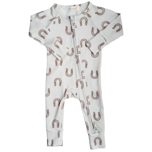 Zip Romper | Western Horse Shoe – Little and Fern