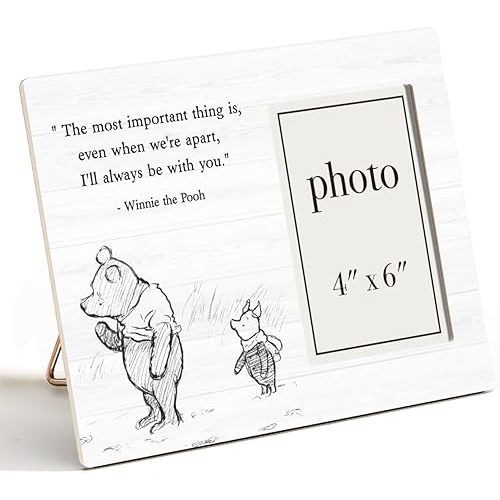 Pooh Bear Quote Picture Frame, Encouragement Gifts for Kids, Positive Going Away Gifts, I'll Always Be With You Photo Frame for 4 x 6 Inch Photo