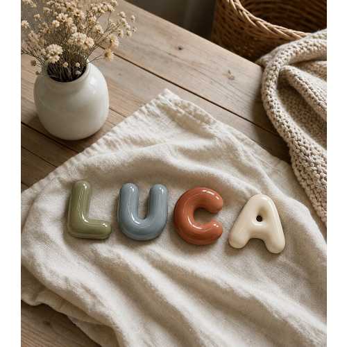 Personalized 3D Bubble Letters | Custom Name Sign, Glossy PLA Name, Kids Room Decor
