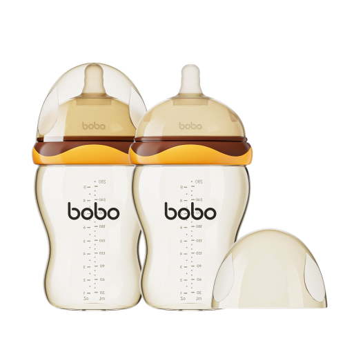 YOHKOH Baby Bottles - Newborn Wide Neck Baby Bottles,M Nipple,Orange, 9.4oz/280ml,2pk