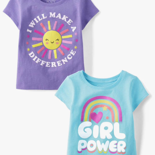The Children's Place Baby Girls' and Toddler Unicorns,Butterflies,Trends Short Sleeve Graphic T-Shirts,3 Pack