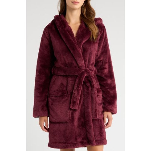 Aarti Faux Shearling Hooded Robe, Medium