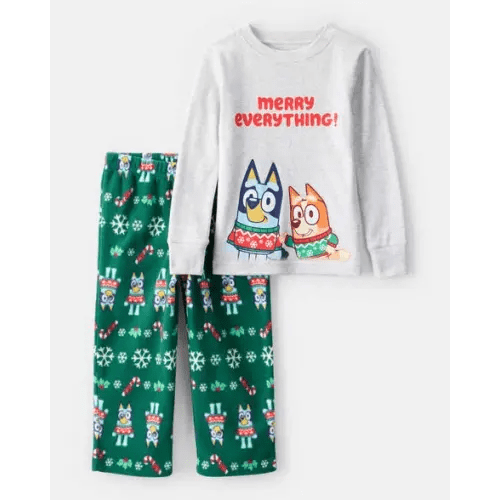 Toddler Bluey™ Cotton Long-Sleeve Loose Fit 2-Piece Pajamas - Grey/Green | Carter's
