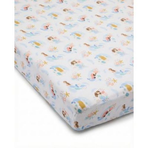Loulou Lollipop Muslin Fitted Crib Sheet - Mermaids