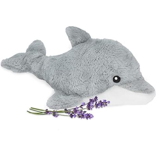 Dolphin - Microwavable & Weighted Plush Stuffed Animal - Heated Plushie for Warmth - Cute, Soft, Cozy Toy for Adults & Children (Boys, Girls, & Toddlers) by Warm Pals
