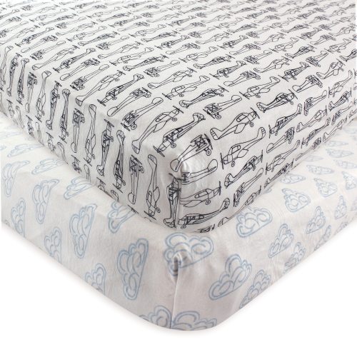 Hudson Baby Infant Boy Cotton Fitted Crib Sheet, Airplane, One Size - Airplane - One Size