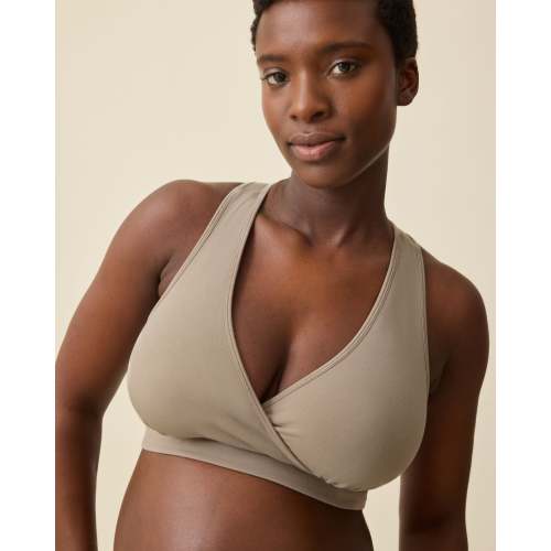 French Terry Racerback Nursing & Sleep Bra | Sandstone - Kindred Bravely