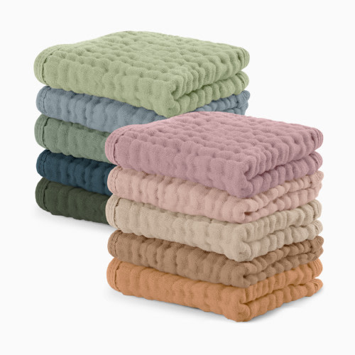 Comfy Cubs 6-Layer Muslin Baby Washcloths Set - Multicolor