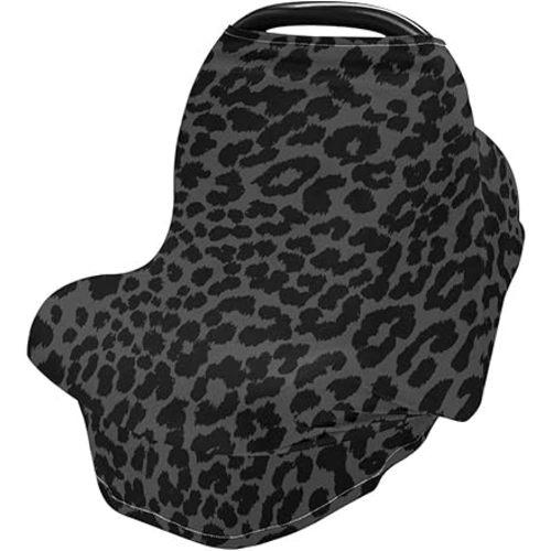 Baby Car Seat Canopy Covers Nursing Cover Stretchy Boys Girls Gray Leopard Cheetah Print Carrier Cover Breastfeeding Cover Breathable