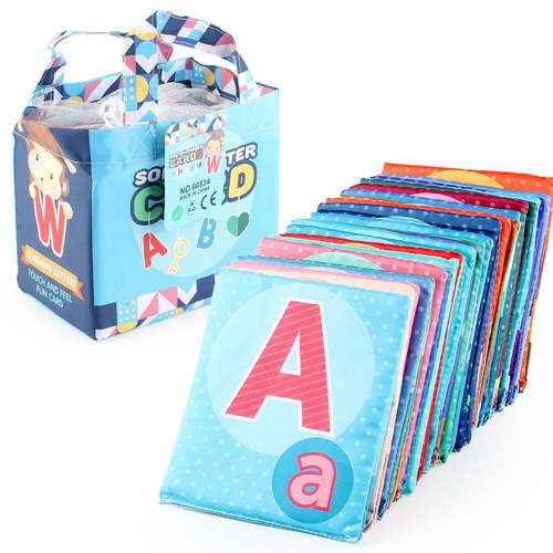 Sensory Books, Crinkle Soft Baby Books, Early Childhood Enlightenment Book, Baby Soft Alphabet Cards Toys, 26Pcs ABC Alphabet Baby Flash Cards Early Learning Toy with Storage Bag on Clearance