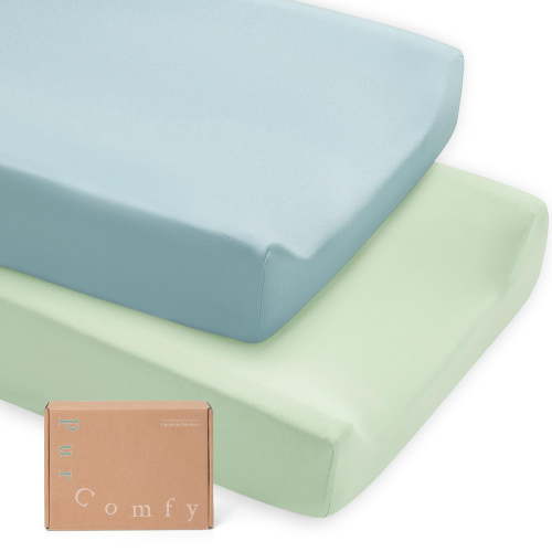 Supersoft Diaper Changing Pad Covers, 2-Pack Premium Bamboo Viscose Change Table Pad Covers for Baby Girls and Boys, Hypoallergenic Stretchy Changing Table Cover Sheets (Changing Pad Covers)