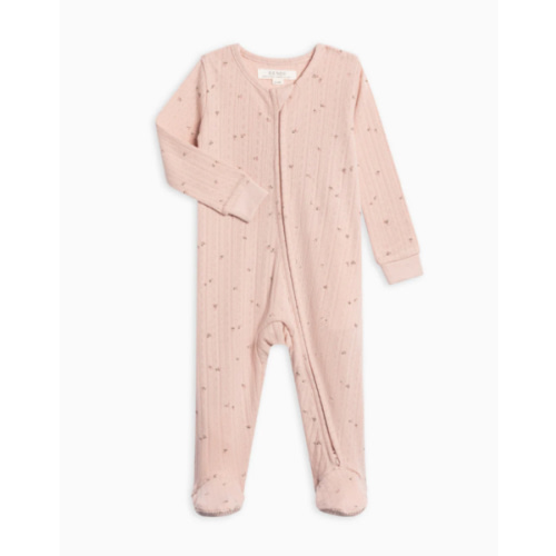 Maya Brushed Back Pointelle Footed Zipper Sleeper