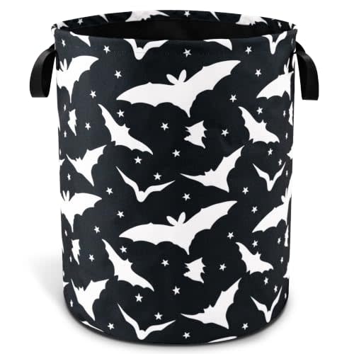 Gothic Bats Laundry Basket Foldable Waterproof Hamper 18.9 x 16.5 Inch | Oxford Cloth With Reinforced Handles Lining Design Large-Capacity Storage For Bathrooms/Laundry Rooms/ Living Rooms/Bedrooms