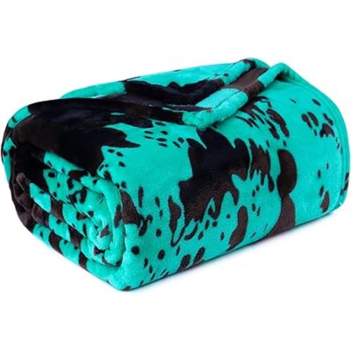 Fleece Baby Blanket for Girls & Boys, Small Soft Warm Teal Blue Throw Blanket for Crib Stroller, Teal Gifts for Kids Toddlers, Turquoise Room Decor, 40x50 Inches