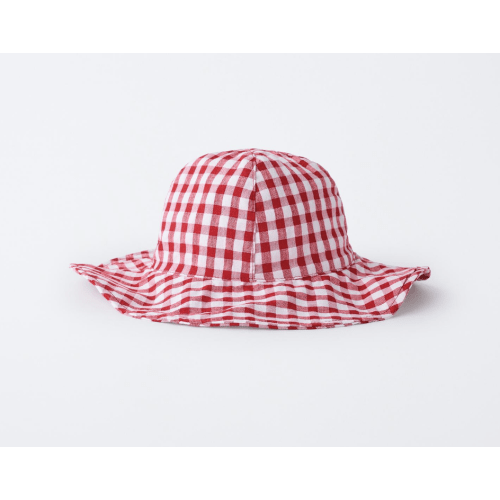 GINGHAM BUCKET HAT - White / Red | ZARA United States