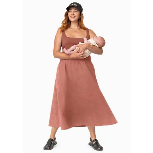 The Illusion Nursing Dress in Redwood