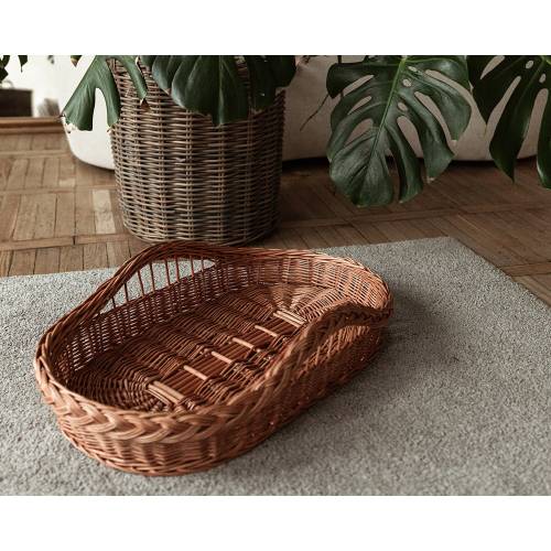 Handwoven Willow Changing Basket, Portable Diaper Station