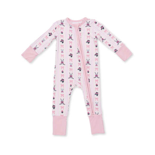 2-Way Zip Romper, Bowtiful Hockey Stripe