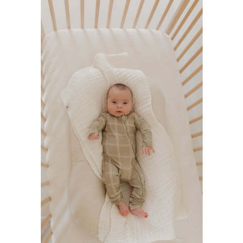 Linen Grid | Bamboo Zip Pajamas | Milk & Baby – Milk & Baby