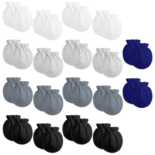18 Pairs Newborn Baby Cotton Mittens No Scratch Gloves Newborn Mittens Infant Toddler Gloves for Boys Girls 0-6 Month