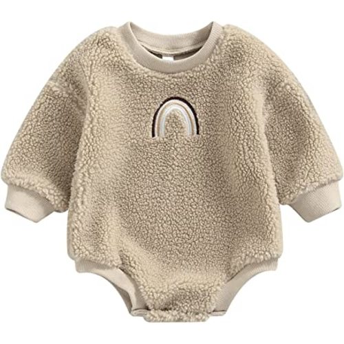 Newborn Baby Girls Boys Clothes Crewneck Sweatshirt Long Sleeve Romper Bodysuit Pullover Oversized Autumn Tops